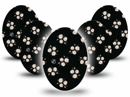 ExpressionMed Black Daisies Adhesive Patch Oval