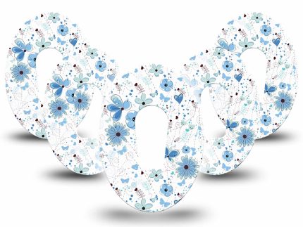 ExpressionMed Cute Blue Flowers Adhesive Patch Dexcom G6/One
