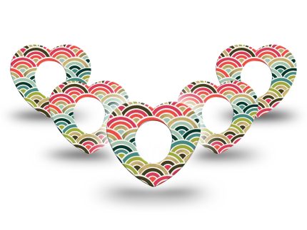 ExpressionMed Coral Mint Dexcom G7 Heart Adhesive Patch