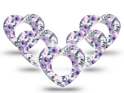 ExpressionMed Flowering Amethyst Heart Shaped Adhesive Patch Freestyle Libre 2