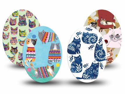 ExpressionMed Feline Fun Variety 4 Patch Pack Oval