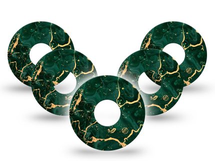 ExpressionMed Green & Gold Marble Adhesive Patch Freestyle Libre 3