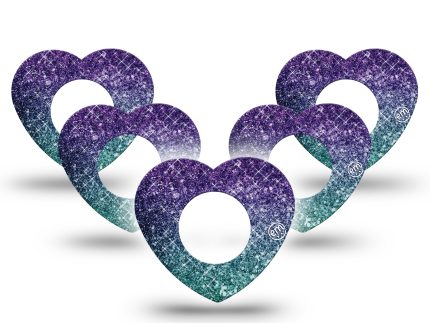 ExpressionMed Glittering Ombre Heart Shaped Adhesive Patch Freestyle Libre 2