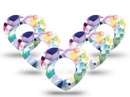 ExpressionMed Kaleidoscope Heart Shaped Adhesive Patch Freestyle Libre 2