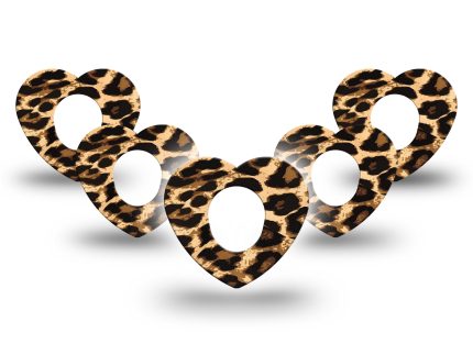 ExpressionMed Leopard Print Dexcom G7 Heart Adhesive Patch