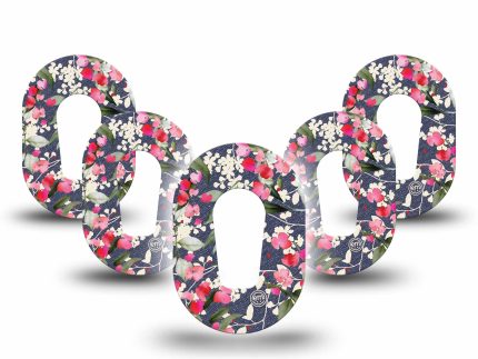 ExpressionMed Mini Denim Flowers Adhesive Patch Dexcom G6/One