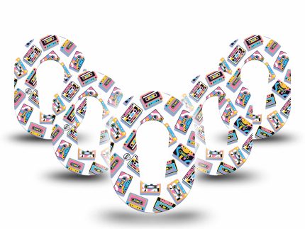 ExpressionMed Mini Vintage Music Tapes Adhesive Patch Dexcom G6/One
