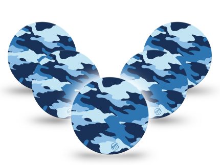 ExpressionMed OverPatch Blue Camo Adhesive Patch Freestyle Libre 3