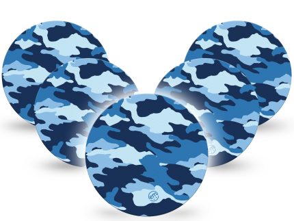ExpressionMed OverPatch Blue Camo Adhesive Patch Freestyle Libre 2 or 3
