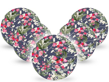 ExpressionMed OverPatch Denim Flowers Adhesive Patch Freestyle Libre 2 or 3
