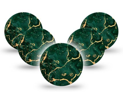 ExpressionMed OverPatch Green & Gold Marble Adhesive Patch Freestyle Libre 3