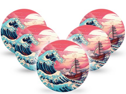 ExpressionMed OverPatch Great Waves Adhesive Patch Freestyle Libre 2 or 3