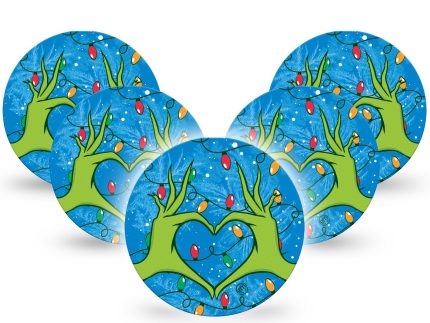 ExpressionMed OverPatch Holiday Heart Hands Adhesive Patch Freestyle Libre 2 or 3