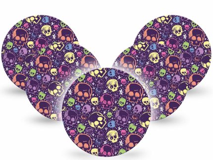 ExpressionMed OverPatch Neon Skulls Adhesive Patch Freestyle Libre 2 or 3