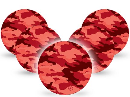 ExpressionMed OverPatch Red Camo Adhesive Patch Freestyle Libre 2 or 3