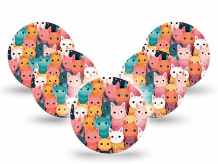 ExpressionMed OverPatch Rainbow Cats Adhesive Patch Freestyle Libre 3