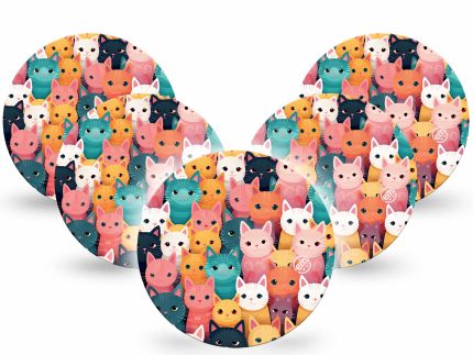 ExpressionMed OverPatch Rainbow Cats Adhesive Patch Freestyle Libre 2 or 3