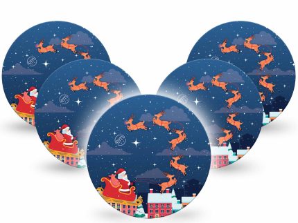 ExpressionMed OverPatch Santa With Sled Adhesive Patch Freestyle Libre 2 or 3