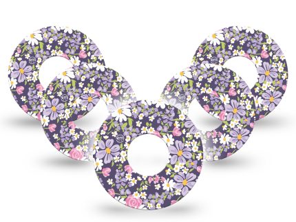 ExpressionMed Purple and Pink Flowers Adhesive Patch Infusion Set