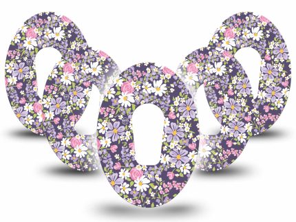 ExpressionMed Purple and Pink Flowers Adhesive Patch Dexcom G6/One
