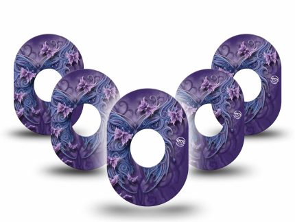 ExpressionMed Purple Butterfly Adhesive Patch Dexcom G7/Dexcom ONE+