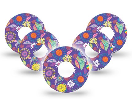 ExpressionMed Purple Flower Adhesive Patch Freestyle Libre 3