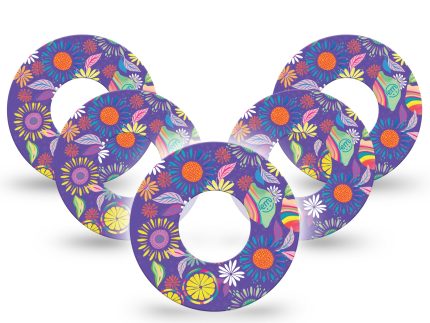 ExpressionMed Purple Flower Adhesive Patch Freestyle Libre 2