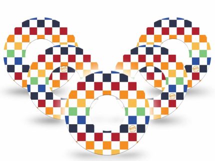 ExpressionMed Rainbow Checkerboard Adhesive Patch Freestyle Libre 2