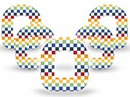 ExpressionMed Rainbow Checkerboard Adhesive Patch Omnipod