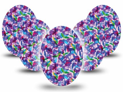ExpressionMed Vibrant Purple Flowers Adhesive Patch Oval