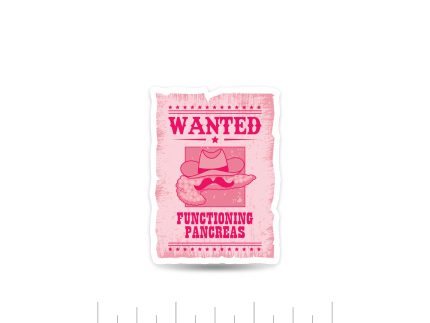 ExpressionMed Wanted Poster in Pink Decal Sticker