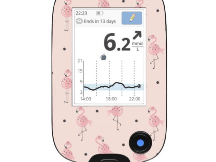 Freestyle Libre 2 Reader Sticker (Fancy Flamingos)