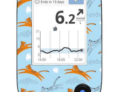 Freestyle Libre 2 Reader Sticker (Leaping Cheetahs)