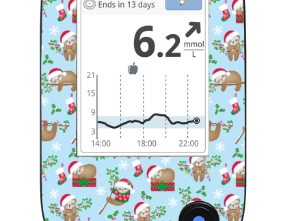 Freestyle Libre 2 Reader Sticker (Sloth Santas)