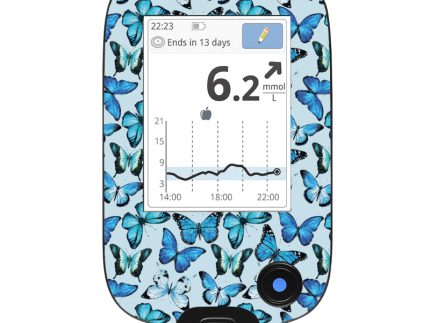 Freestyle Libre 2 Reader Sticker (Butterfly Blue)