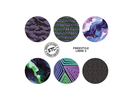 Freestyle Libre 3 Sensor Stickers (Neon Midnight) 6 pack