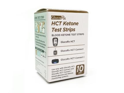 GlucoRx HCT Ketone Test Strips - For GlucoRx HCT Meters - 1 x 10