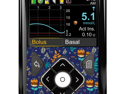 Medtronic 640G/670G/780G Button Panel Sticker (Cobalt Floral)