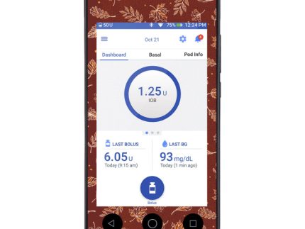 Omnipod DASH Cover Sticker (Rust Leaves)