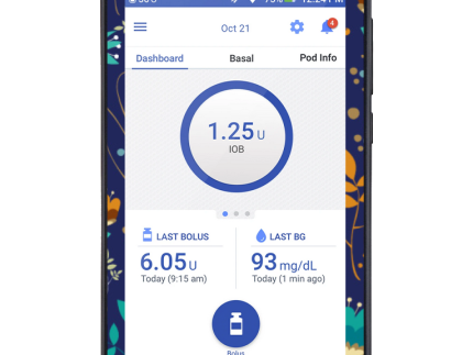 Omnipod DASH Cover (Cobalt Floral)
