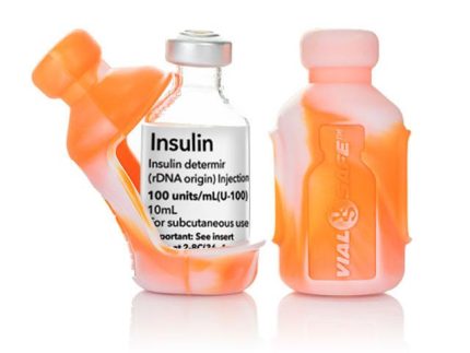 Vial Safe Impact Resistant Medication Vial Protector (Tie Dye Orange) - 2 Pack